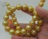 Chains Gorgeous 13-14mm Real Natural South Sea Golden Pearl Necklace 18INCH