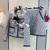 Tweedelige jurk Klein parfumpak temperatuur retro skiën herfst winter tweed jas mode wollen jas slanke dameskleding 231118