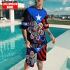 Męskie dresy puerto rico boricua żaba 3D wydrukowane męskie koszulka plażowe set Sete Male Suits TEE TEES TOT TODOUS Dwuczęściowy