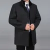 Mezclas de lana para hombres Mezcla de invierno de alta calidad Merino Hombres en abrigo largo Piel de conejo real Chaqueta de lana gruesa Abrigo para hombre M-4XL 231118