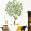 Autocollants muraux grands arbres verts, sparadrap de décoration d'arrière-plan de salon TV canapé pour meubles chambre à coucher, papier peint artistique en Pvc