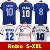 1998 2002 Retro French Soccer Jerseys Vintage Zidane Henry Maillot Jerseys 1996 2004 Football Jerseys Shirt Trezeguet Away Finals 2006 White 2000