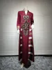 Etnische kleding Arabische Turkse Saoedi-Afrikaanse abaya's voor vrouwen geborduurde streep moslimjurk Kaftan Dubai Abaya-kleding