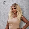 Lace s Blonde Unicorn Front Synthetisches Mittellanges hellbraunes lockiges Haar für Frauen Heat Reitant Daliy Party Ue 230420