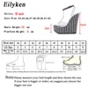 Gingham Eilyeken Fashion Tjock Bottoms Wedge Women Sandals Ankle Buckle Strap Platform High Heels PVC Transparent Femme S