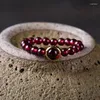 Cluster Rings Woman Garnet 925 Silverring Crystal Temperament Vintage Elegant Small Accessoarer