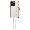 Halsband folio vogue telefonfodral för iPhone 14 13 Pro Max Samsung Galaxy S23 Ultra S22 Plus lanyard flera kortplatser blixtläder läder plånbok kickstand shell