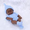 Dolls Black Reborn Silicone Baby Doll 20cm Toys Soft Touch High Quality for Children 231118