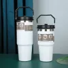 Garrafas de água em estoque dos EUA com logotipo 30 onças copos de aço inoxidável ao ar livre copos de grande capacidade reutilizáveis copo flip à prova de vazamento 1121