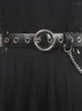 belt111 Women Pu Leather Metal Annular Hole Belt Waist Chain Devise Solid Color Adjustable Fashion Female 2023 1495