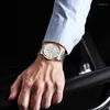 Wristwatches Luxury Business Men's Watches Ultra Thin Waterproof Luminous Date&Week Stainless Steel Men Watch Quartz Male Clock Gift