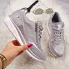 Kleding schoenen nieuwe wiggen platform sneakers dames niet-slip vulcanize schoenen mode pailletten vetermeisjes casual sport schoenen van vrouw flats 230420