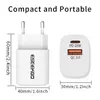 Eseekgo ESPD-T01 1A1C QC3.0+PD20W Väggladdare för bärbara datorer Tabletter Mobiltelefoner Travelvägg EU/US Plug Fast Chargers in Retail Box