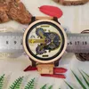 Wristwatches Men Wood Watch Large Dial Maple Fashion Timepieces Chronograph Wooden Quartz Wrist Watches For Christmas Gift Montre En Bois