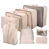 Sacos de armazenamento engrossados 8 peças/set saco de viagem roupas e sapatos trimmer pacote de viagens mala cúbica organizador de casa