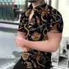 Мужские повседневные рубашки Летняя рубашка высокая качественная 3D -принте с короткими рукавами мода Camisa Hawaiana Hombre для плюс размера 4xl 230420