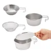 Camp Kitchen 304 Rostfritt stål Sierras Bowl Outdoor Camping Cutlery Cluander Set With Storage Bag Portable Picnic Cup Handing Cookware 231120