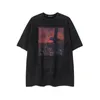 Men's T Shirts Gothic Men Oversized Washed Cotton Short Sleeve Cross Printed Vintage Tops Hip Hop Streetwear Punk Graphic T-shirts