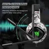 Mobiltelefonörlurar Onikuma K19 Professionella spelhörlurar med LED -bakgrundsbelysning Wired Gamer Headset Noise Refering HD Mic Earphone för PC/PS4/Xbox YQ231120