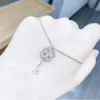 Chains Exquisite Rose Gold CZ Crystal Key Pendant Necklace For Woman Ins Fashion All-match Choker Clavicle Chain Luxury Jewelry