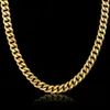 Kedjor hiphop miami kubansk länkkedjan halsband för män rostfritt stål mäns tjocka guldfärg manliga smycken släpp xl778