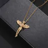 Pendant Necklaces Gold Color Stainless Steel Guardian Angel Necklace Retro Style Wing Light Luxury Jewelry