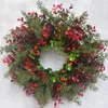 Decorative Flowers Props Wall Decorations Party Decoration Hanging Ornament Christmas Wreath Garland Red Berry