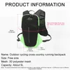 Sacs extérieurs Kokossi Cycling Sports Ultra Light Backpack Running Hydrating Vest Mountainering Taby Top Bicycle 1.5L Sac à eau