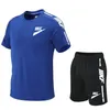 Sommermarke LOGO Trainingsanzug Herren Zweiteiler Lässiges T-Shirt und Shorts Set Herren Sportanzug Mode Kurzarm Herrenanzüge