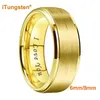 Bandringe iTungsten 6 mm 8 mm Wolframcarbid-Ring für Männer und Frauen, Verlobung, Ehering, trendiger Schmuck, „I Love You“-Gravur, bequeme Passform, 231118