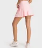 LU-383 Плиссированные юбки для йоги Двойной слой Внутренний карман Короткие женские быстросохнущие платья для гольфа и тенниса Штаны для фитнеса и йоги Тренировочные леггинсы Спортивная одежда