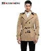 Misturas de lã masculina Holyrising Homens Trench Coat Slim Coats Casual Streetwear Windbreak Mens Roupas Shorts Vintage Overcoat Tamanho S-4XL 18746-5 231118