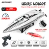 Łodzie elektryczne/RC UDIRC UDI005 RC Boat 50 km/h Waterproof o szybkim prędkości 2,4 GHz Radia Bezszczowa RC RC Bezporodowe zabawki PVC Prezent dla dzieci 230420