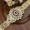 Waist Chain Belts Sunspicems Gold Colorful Crystal Women Belt Jewelry Morocco Caftan Waist Jewelry Indian Metal Waist Chain Adjustable Length 230419