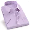 Men's Dress Shirts Twill Pure Color 8XL 7XL 6XL 5XL Large Size Men Shirt Short Sleeve Slim Fit Formal White Business Male Social