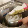 100pc Bamboo Fiber Peva防水ラググローブホームキッチン用の家庭用手袋のための白い滑り止め皿洗浄手袋
