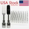 USA STOCK Vape-Kartuschen Zerstäuber 1 ml E-Zigaretten-Wagen Dickes Öl leer Flache Schraubspitzen Keramikspulen-Verdampfer Weiß Schwarz Zerstäuber Mundstück mit individuellem Logo