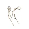 Designer Earrings Silver Plated Fashion Heavy Industry Crystal Snake Bone Chain Tassel Earclip