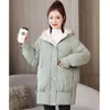 Women's Trench Coats 2023 Winter Hooded Down Cotton Coat Women Parkas Jacket Long Warm Padded Puffer Snow Wear Black Outerwear Female