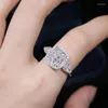 Cluster Ringe Solide 925 Sterling Silber Hochzeit Für Frauen 2 Diamant Ring Modeschmuck Feine Bands Engagement Anel Bizuteria