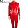 Catsuit en Faux cuir pour femmes, Sexy, en Latex PVC, Lingerie, body, fermeture éclair, entrejambe ouvert, combinaisons de Club, Costumes érotiques