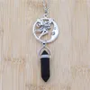 Hanger Kettingen Mode Antiek Zilver Kleur Fee Maan Natuursteen Rozenkwarts Kristal Ketting Vrouwen Mannen Healing Chakra Sieraden Gift