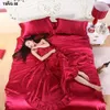 Sets Hot! 100% Pure Satin Silk Bedding Set,home Textile King Size Bed Set,bedclothes,duvet Cover Flat Sheet Pillowcases Wholesale Y200111uzkas1wp