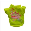 Cartoon Crown Printed Dog Apparel Spring Summer Dog Cat T Shirts Breathable Cotton Pomeranian Dog Clothes