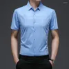 Camisas casuais masculinas Mulberry Men Clothing 2023 Summer Sleeved Trend Black Business Silk Polo Tees ZM