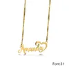 Hänghalsband Anpassade kvinnors namn halsband personlig bokstav hjärta form guld rostfritt stål lådan smycken grossist 231120