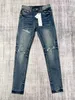 Designer Amirs Jeans Najwyższej jakości męskie dżinsy luksusowe jean zamek błyskawiczny prosty wysokiej klasy odcinek Plus Stylowe chude spodnie z rozerwane spodnie Klasyczny dżins mody dżins