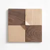 Table Mats Black Walnut Wood Folding Corner Coasters Solid Wooden Heat Insulation Anti-scalding Tea Mat Creativity Design Cup Holder Pad