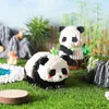 Blocos de construção de panda, modelo de plástico, presente de natal, mini tijolos, brinquedo infantil, micro partículas, boneca animal, criativo, diy, jogos de montagem