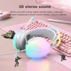 Cell Phone Earphones New Arrivals ONIKUMA X25 Wired Professional Gaming Headphones Gradient RGB Lighting HD Mic Stereo Sound PC Mac Headset YQ231120